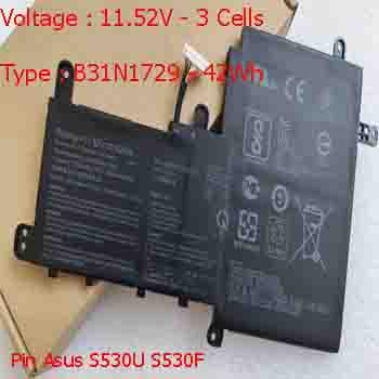Pin Laptop Asus S530F S530FA S530FN Chính Hãng  ( 11.52V, 42Wh )