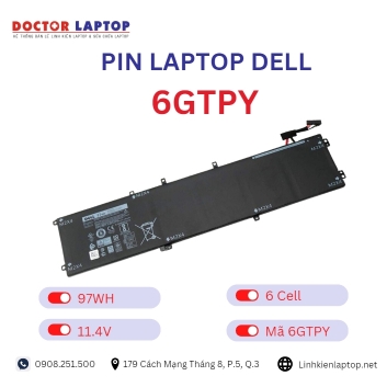 Pin Laptop Dell 6GTPY Chính Hãng ( 11.4V, 97Wh )
