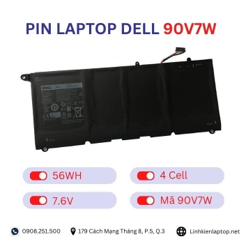 Pin Laptop Dell 90V7W Chính Hãng ( 7.6V, 56Wh )