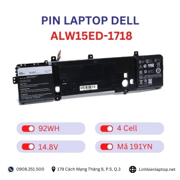Pin Laptop Dell ALW15ED-1718 Chính Hãng ( 14.8V, 92Wh )