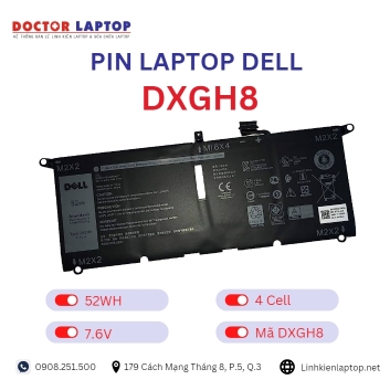 Pin Laptop Dell DXGH8 Chính Hãng ( 7.6V, 52Wh )