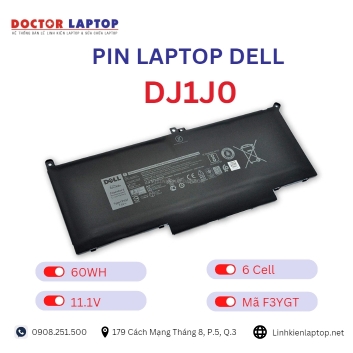 Pin Laptop Dell F3YGT Chính Hãng ( 11.1V, 60Wh )
