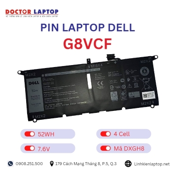 Pin Laptop Dell G8VCF Chính Hãng ( 7.6V, 52Wh )