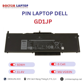 Pin Laptop Dell GD1JP Chính Hãng ( 11.4V, 92Wh )