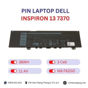 Pin Laptop Dell Inspiron 13 7370 Chính Hãng ( 11.4V, 38Wh )