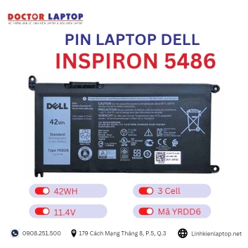 Pin Laptop Dell Inspiron 5486 Chính Hãng ( 11.4V, 42Wh )