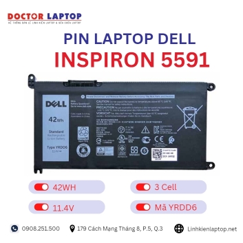 Pin Laptop Dell Inspiron 5591 Chính Hãng ( 11.4V, 42Wh )
