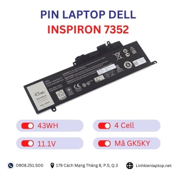 Pin Laptop Dell Inspiron 7352 Chính Hãng ( 11.1V, 43Wh )