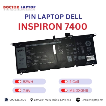 Pin Laptop Dell Inspiron 7400 Chính Hãng ( 7.6V, 52Wh )
