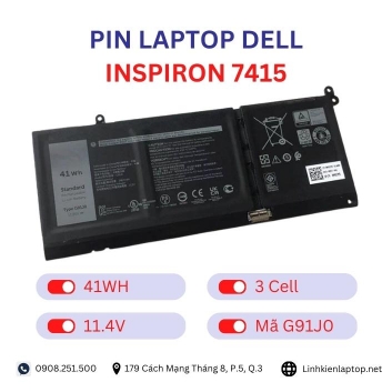 Pin Laptop Dell Inspiron 7415 Chính Hãng ( 11.4V, 41Wh )