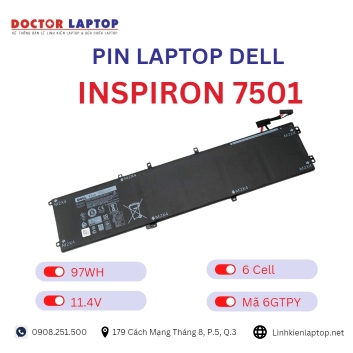 Pin Laptop Dell Inspiron 7501 Chính Hãng ( 11.4V, 97Wh )