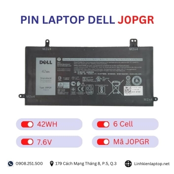 Pin Laptop Dell J0PGR Chính Hãng ( 7.6V, 42Wh )