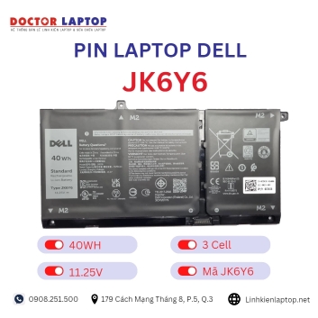 Pin Laptop Dell JK6Y6 Chính Hãng ( 11.25V, 40Wh )