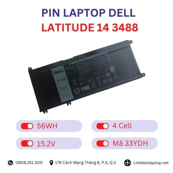 Pin Laptop Dell Latitude 14 3488 Chính Hãng ( 15.2V, 56Wh )