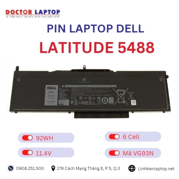 Pin Laptop Dell Latitude 5488 Chính Hãng ( 7.6V, 62Wh )
