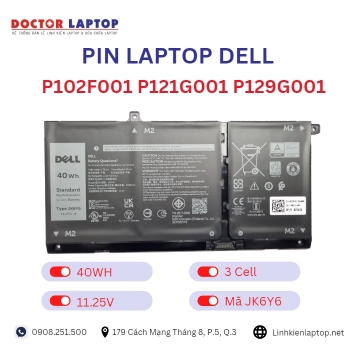 Pin Laptop Dell P102F001 P121G001 P129G001 Chính Hãng ( 11.25V, 40Wh )