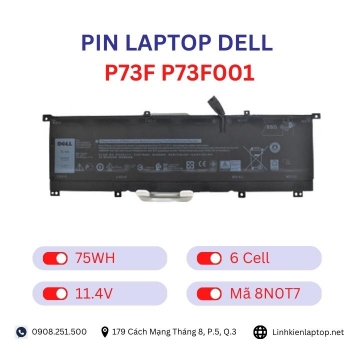 Pin Laptop Dell P73F P73F001 Chính Hãng ( 11.4V, 75Wh )