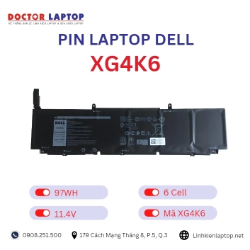 Pin Laptop Dell XG4K6 Chính Hãng ( 11.4V, 97Wh )
