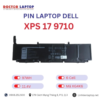 Pin Laptop Dell XPS 17 9710 Chính Hãng ( 11.4V, 97Wh )