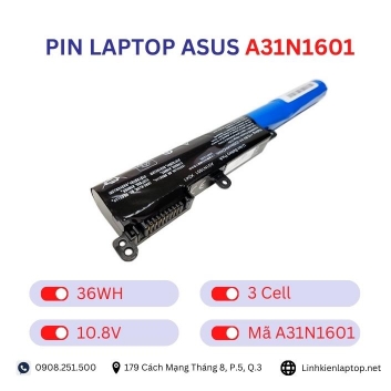 Pin laptop Asus A31N1601